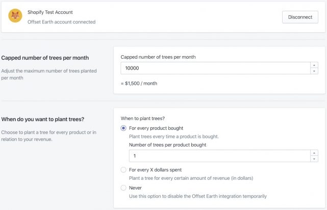 Offset Earth Shopify App